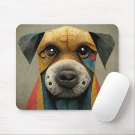 Artistieke unieke houten hond Schattigee puppy Muismat