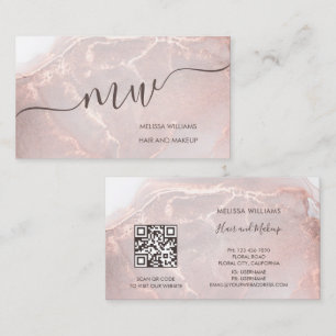 Artistieke Visagist Rose Goud QR Code Visitekaartje
