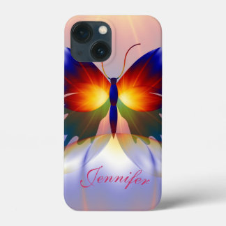 Artistieke vlinder en aangepaste naam iPhone 13 mini hoesje