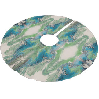 Artistieke vloeibare abstractie in aqua en groen kerstboom rok