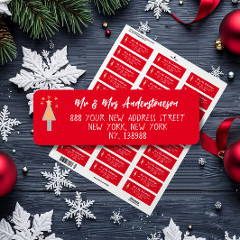 Artistieke vrolijke kerstboom Elegant retouradres Etiket