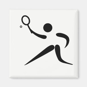 Artistieke vrouw Tennis Pictogram Magneet