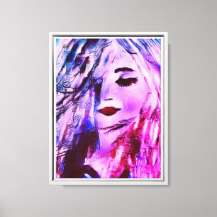 Artistieke Vrouw Zeemeermin Schilderij Ingelijste Canvas Afdruk