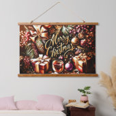 Artistieke Warme Chocolade Feestelijke Gezellige K Hangend Wandkleed (Slaapkamer)