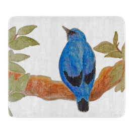 Artistieke Waterverf Bird Blue Cuckooshrike Snijplank