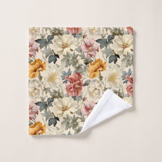 Artistieke waterverf  bloemetjes Elegant Schattige Bad Handdoek (Wasdoekje)