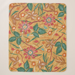 Artistieke Waterverf Flowers: kleurrijke achtergro Sherpa Deken