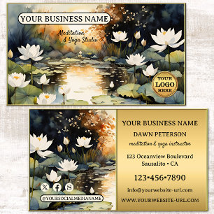 Artistieke Waterverf Lotus Meditatie Yoga Visitekaartje
