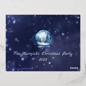 Artistieke Waterverf Sneeuwbollen Winterfeest Folie Uitnodiging Briefkaart (Achterkant)