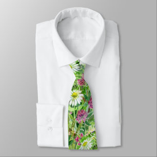 Artistieke Waterverf wilde bloemen stropdas