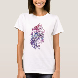 Artistieke Waterverf Wolf T-shirt