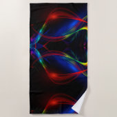 Artistieke Wavy Beach Handdoek Design (Voorkant)