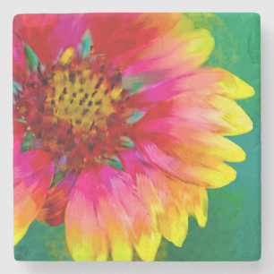 Artistieke weergave van Indian Blanket bloem Stenen Onderzetter