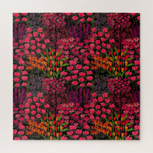 Artistieke Wildbloemen: Hand-getrokken bloemenpatr Legpuzzel