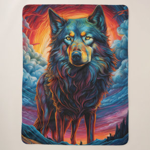 Artistieke Wolf Hond Sherpa Deken