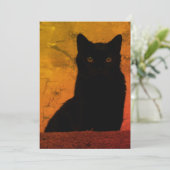 Artistieke zwarte kat bedankkaart (Staand voorkant)