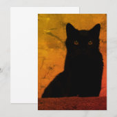 Artistieke zwarte kat bedankkaart (Voorkant / Achterkant)