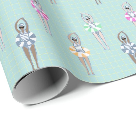  artistieke zwembad cadeaupapier (Rol Hoek)