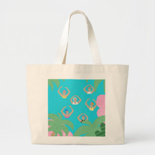 Artistieke zwemmers   Kunstmatige zwemillustratie Grote Tote Bag