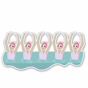 Artistieke zwemmers Kunstmatige zwemillustratie Sticker