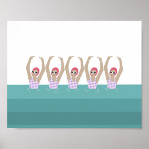 Artistieke zwemmers   Synchrone zwemkunst  Poster