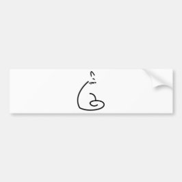 Artistieke Zwirly Cat Silhouette Bumpersticker