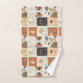 Artistique Mi-Siècle Moderne Cute Chats (Serviette à main)