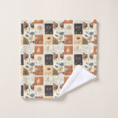 Artistique Mi-Siècle Moderne Cute Chats (Gant de toilette)