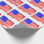 Artistisch Amerikaans vlagverlooppapier Cadeaupapier (Hoek)
