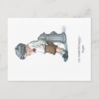 Artistisch Comic Children Old Briefkaart