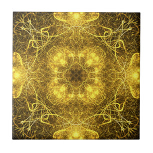 Artistisch Decoratief Gold Fractal Design_Tegels Tegeltje