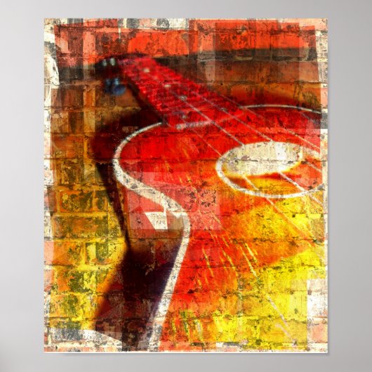 Artistisch gitaar Poster (Voorkant)