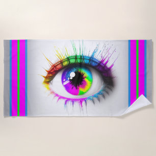 Artistisch oogoogoog voor regenboog strandlaken