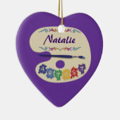 Artistisch palet op Paars Ornament (Rechts)