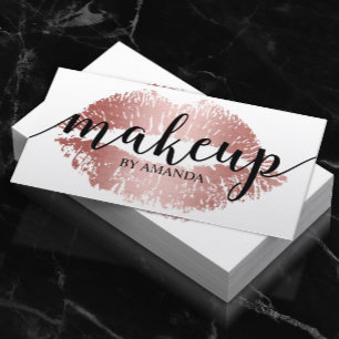 Artistisch Roos Gold Lips afdrukken Salon Visitekaartje