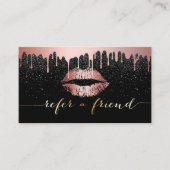 Artistisch Roos Gold Lips Driving Reference maken Aanbevelingskaartje (Voorkant)