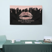 Artistisch Roos Gold Lips Moderne Driving Salon Spandoek (Beurs)
