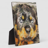 Artistisch rottweiler-papaverportret fotoplaat (Zijkant)