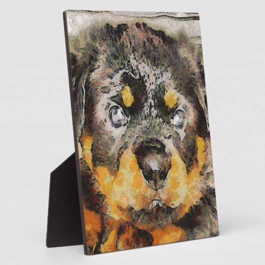 Artistisch rottweiler-papaverportret fotoplaat (Zijkant)