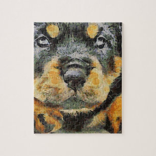 Artistisch rottweiler-papaverportret legpuzzel