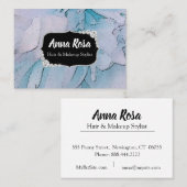 *~* Artistisch roze & Blue Bling Diamond Abstract Visitekaartje (Voorkant / Achterkant)