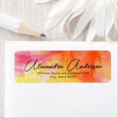 Artistisch roze rood Oranje geel grafisch scriptla Etiket (Insitu)