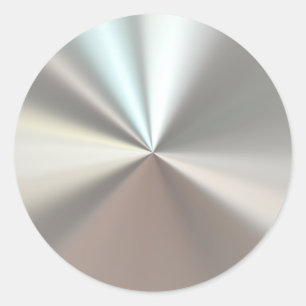 Artistisch zilveren metaal ronde sticker