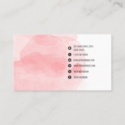 Artistische moderne, minimalistische sociale media visitekaartje (Achterkant)