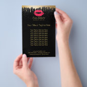 Artistische rode lips Mutn Gold Drift Salon Flyer (Hand)