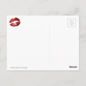 Artistische rode lips op wit briefkaart (Achterkant)