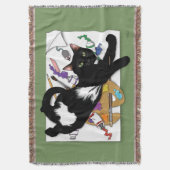 Artist's Black Cat Deken (Voorkant Verticaal)