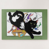 Artist's Black Cat Legpuzzel (Horizontaal)