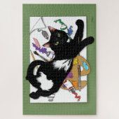 Artist's Black Cat Legpuzzel (Verticaal)