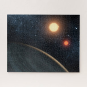 Artist's Concept Illustrating Kepler-16b. Legpuzzel